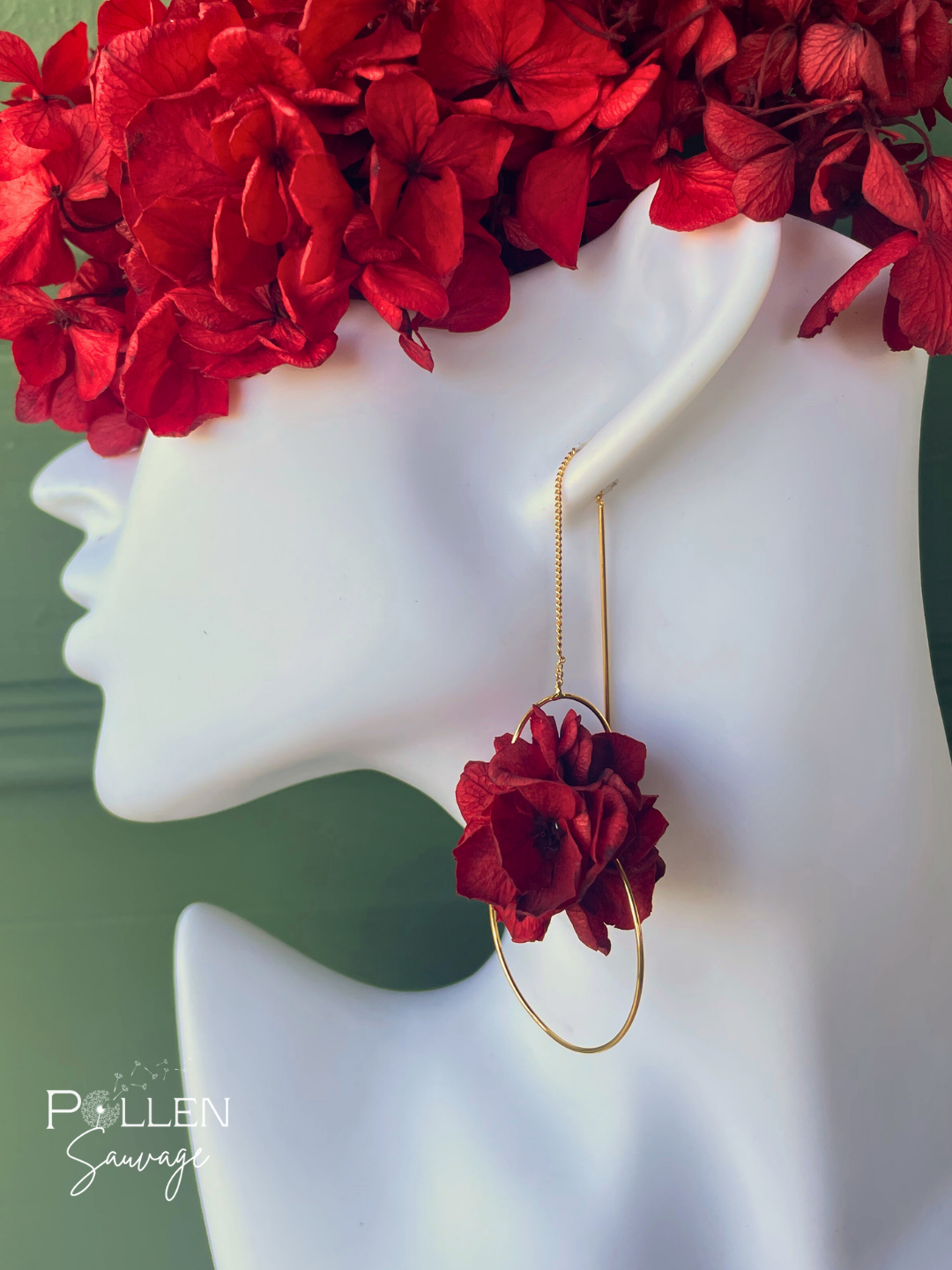 Boucles d'oreilles "Clotilde" rouge