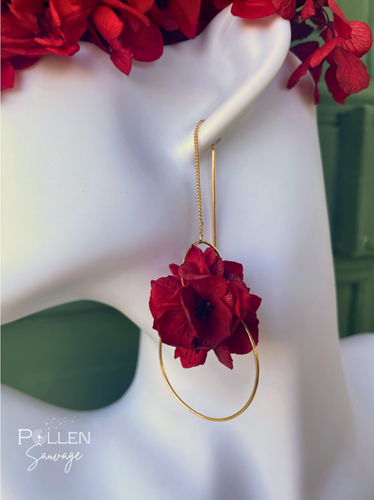 Boucles d'oreilles "Clotilde" rouge