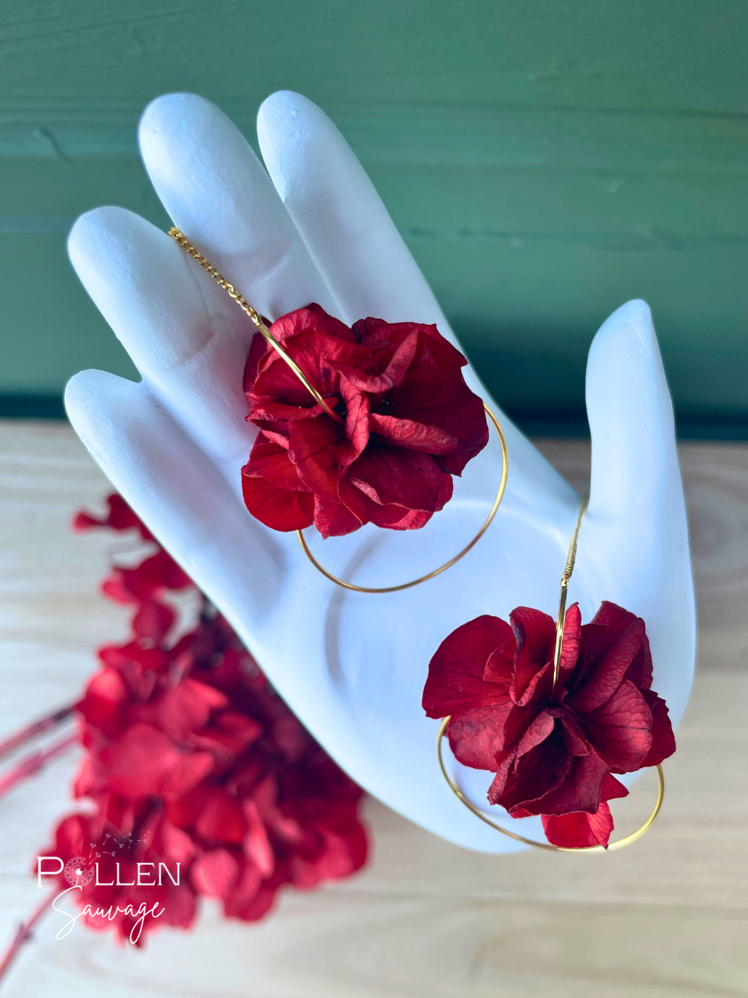 Boucles d'oreilles "Clotilde" rouge