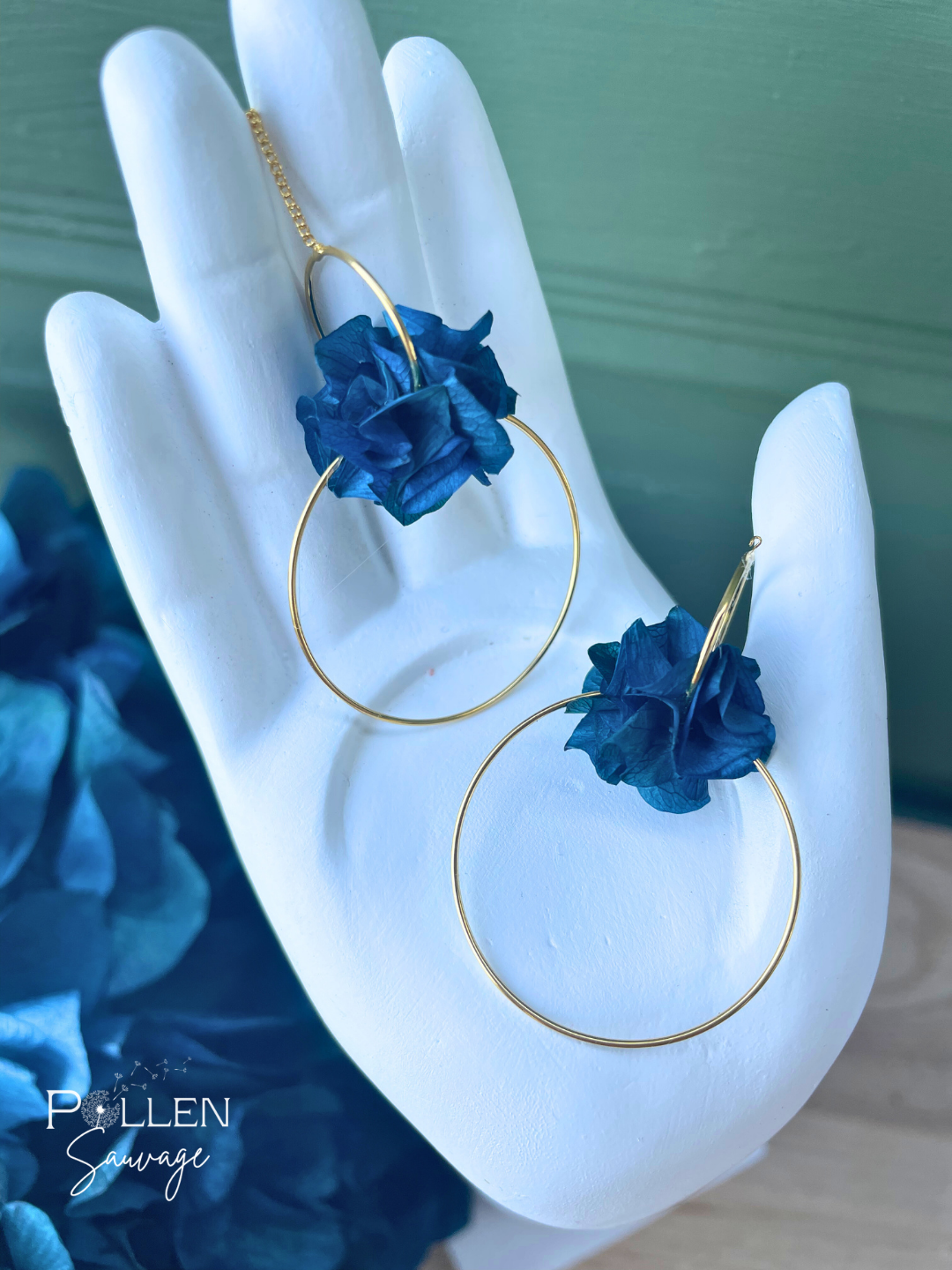 Boucles d'oreilles "Clotilde" bleues