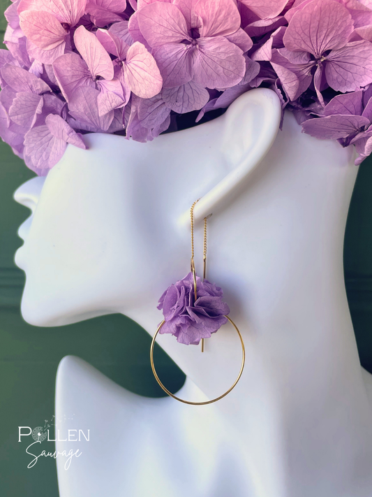 Boucles d'oreilles "Clotilde" lilas