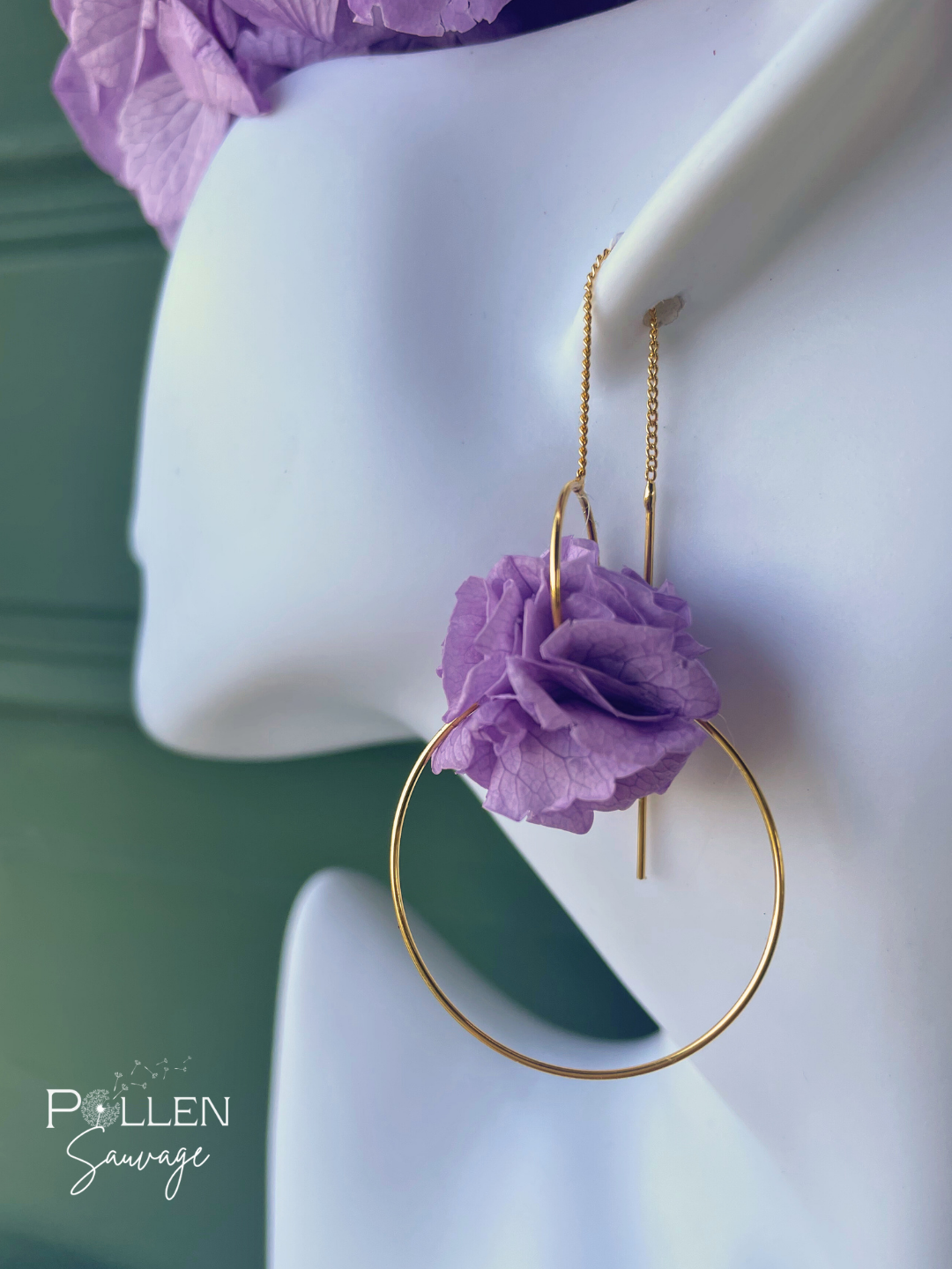 Boucles d'oreilles "Clotilde" lilas