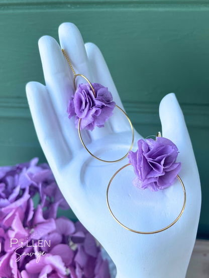 Boucles d'oreilles "Clotilde" lilas