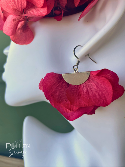 Boucles d'oreilles "Luna" framboise