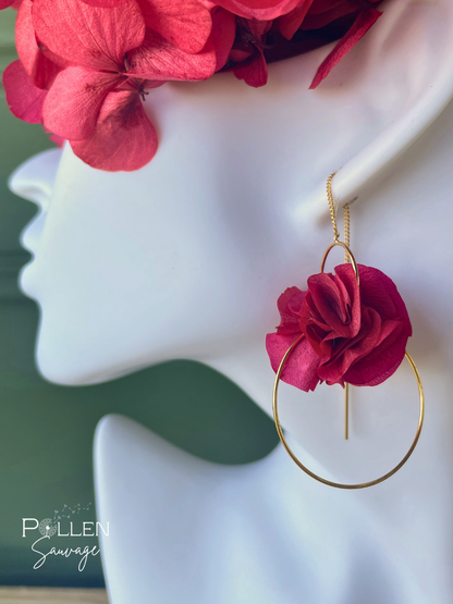 Boucles d'oreilles "Clotilde" framboise