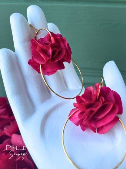 Boucles d'oreilles "Clotilde" framboise