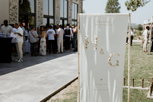 Tissu de bienvenue "initiales" personnalisable