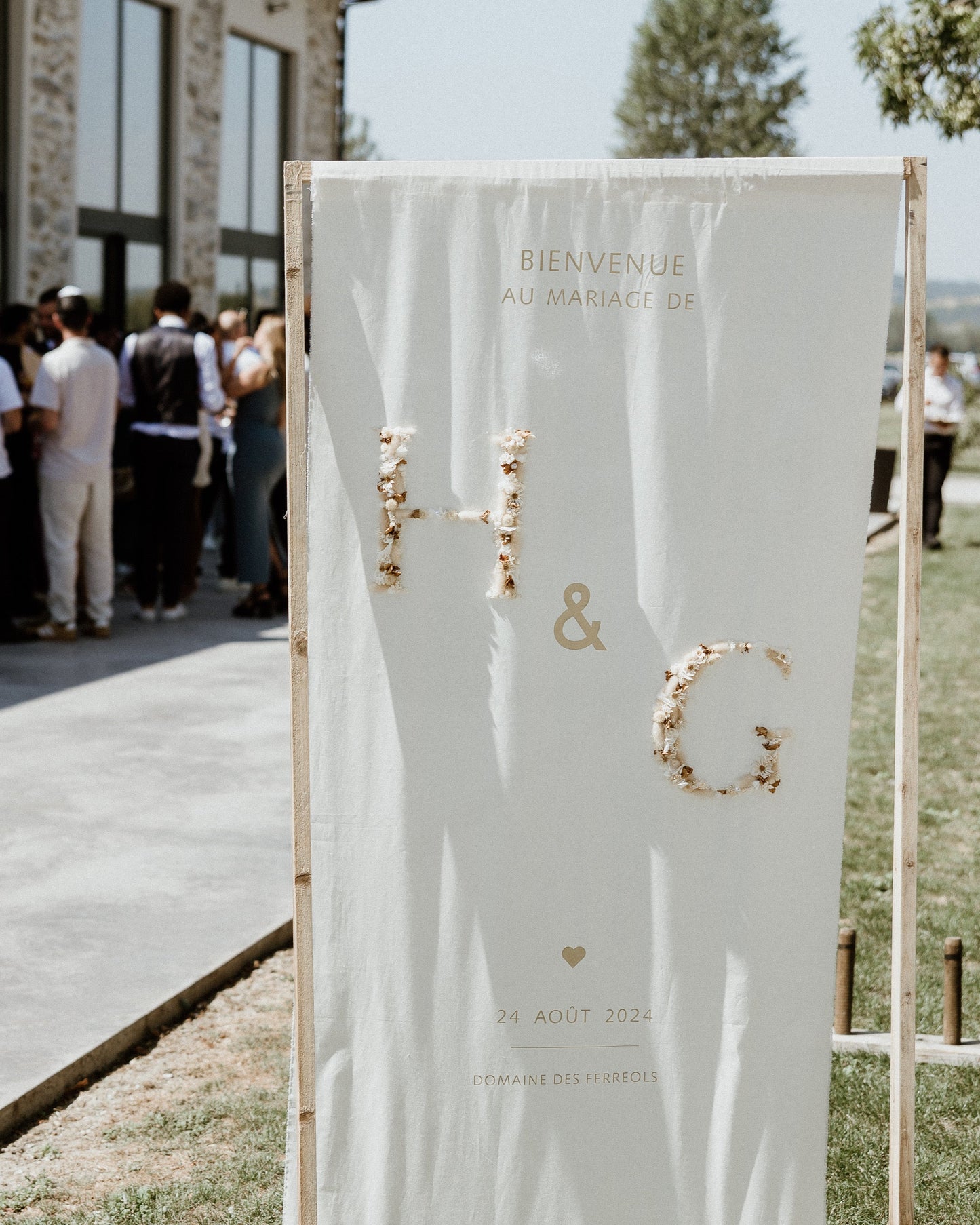 Tissu de bienvenue "initiales" personnalisable