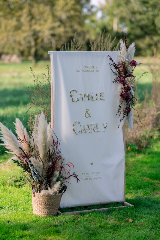 Tissu de bienvenue "prénoms" personnalisable