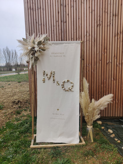 Tissu de bienvenue "initiales" personnalisable